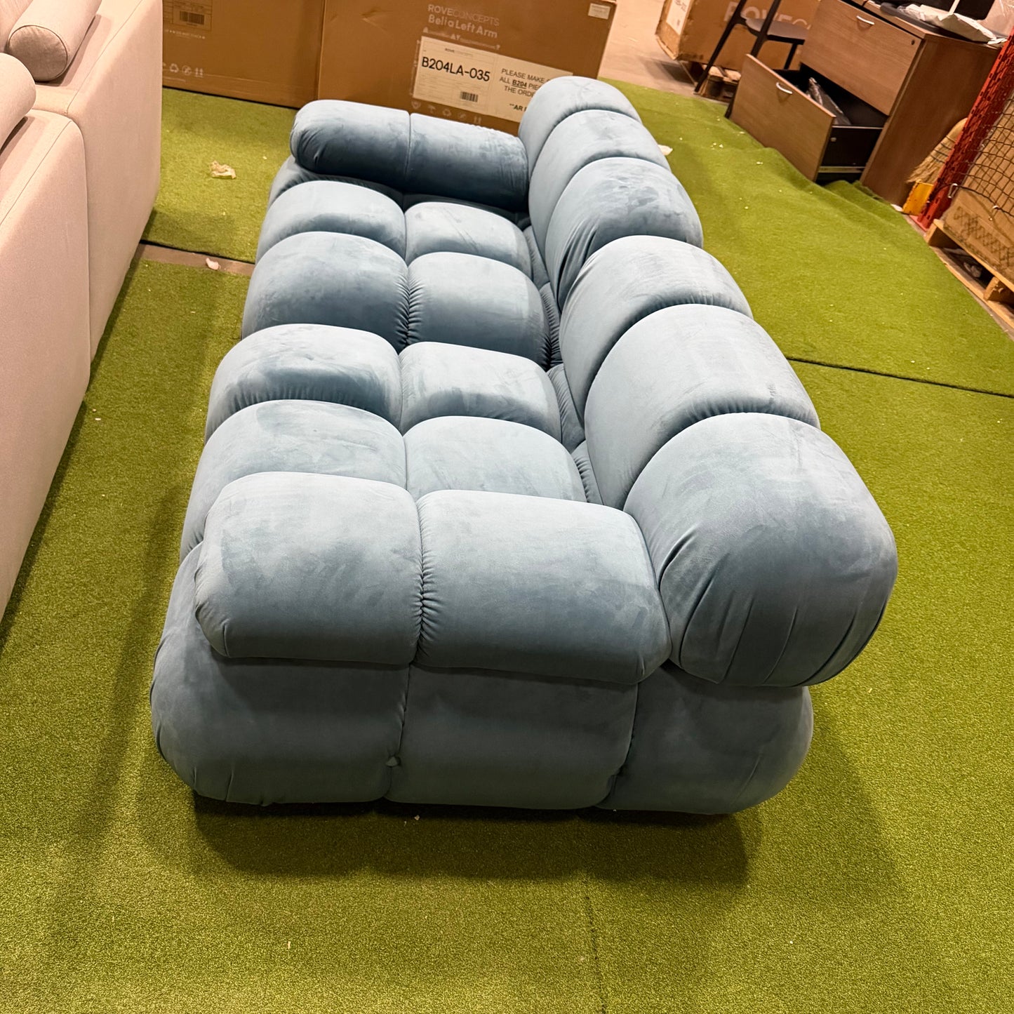 Belia Custom Loveseat - Plush Velvet: Solstice