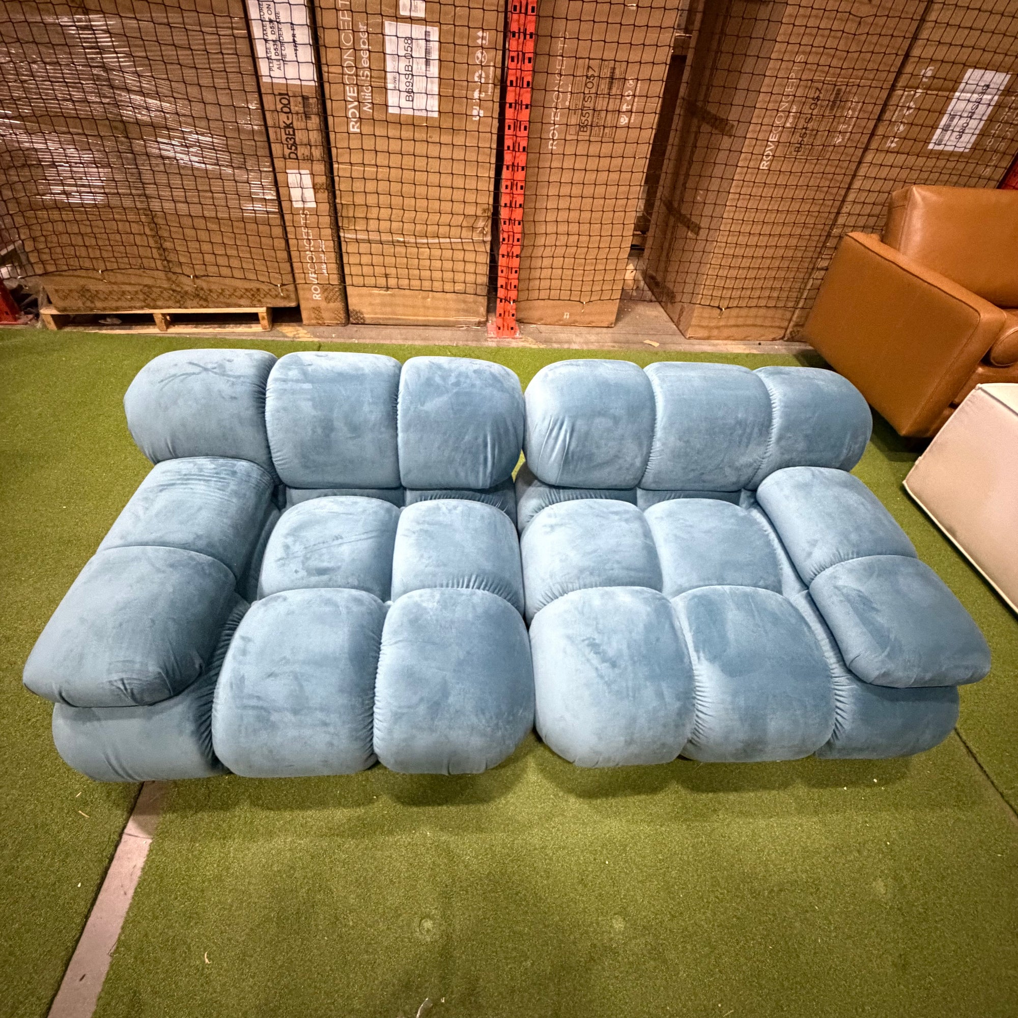 Belia Custom Loveseat - Plush Velvet: Solstice