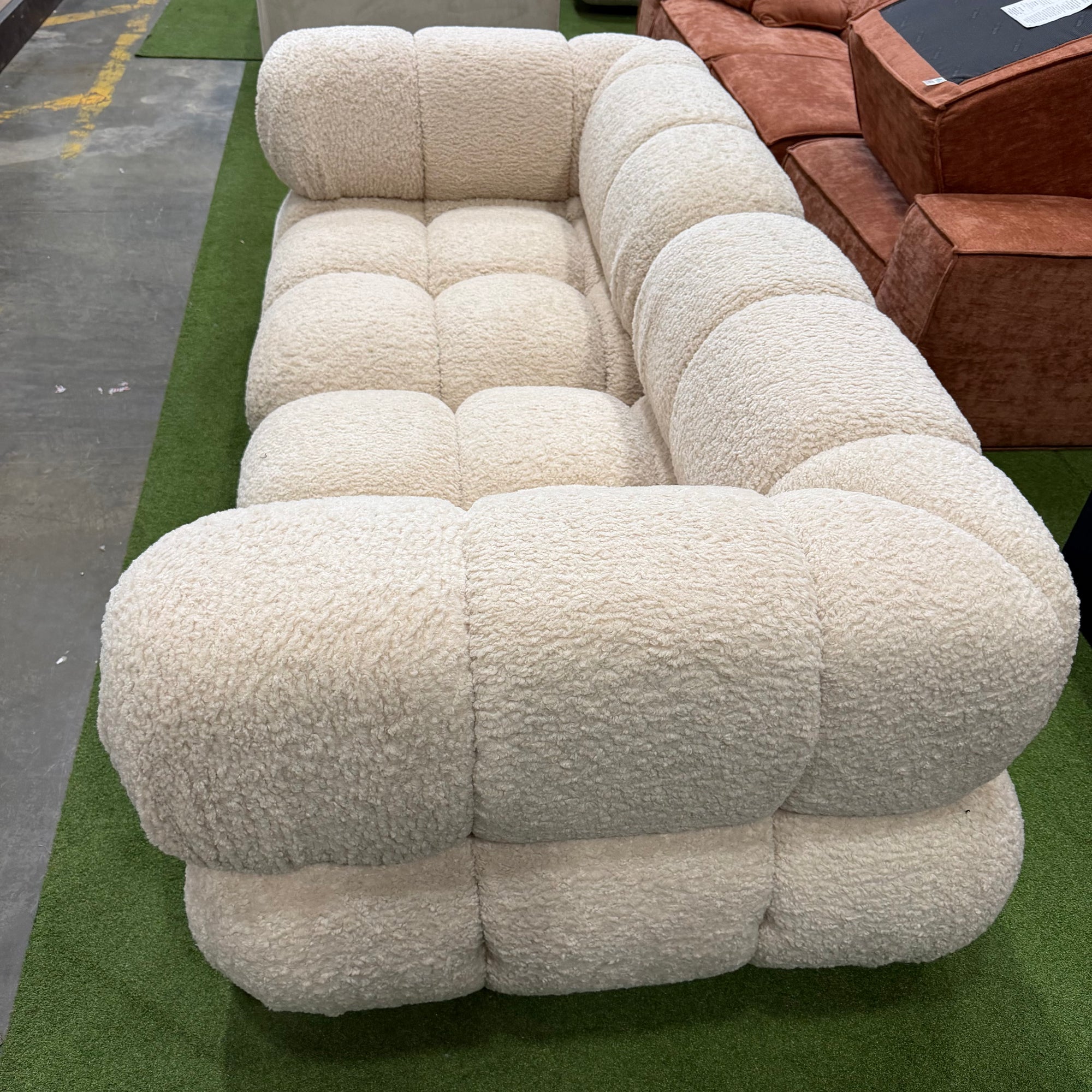 Belia Custom Loveseat - Shearling: Almond