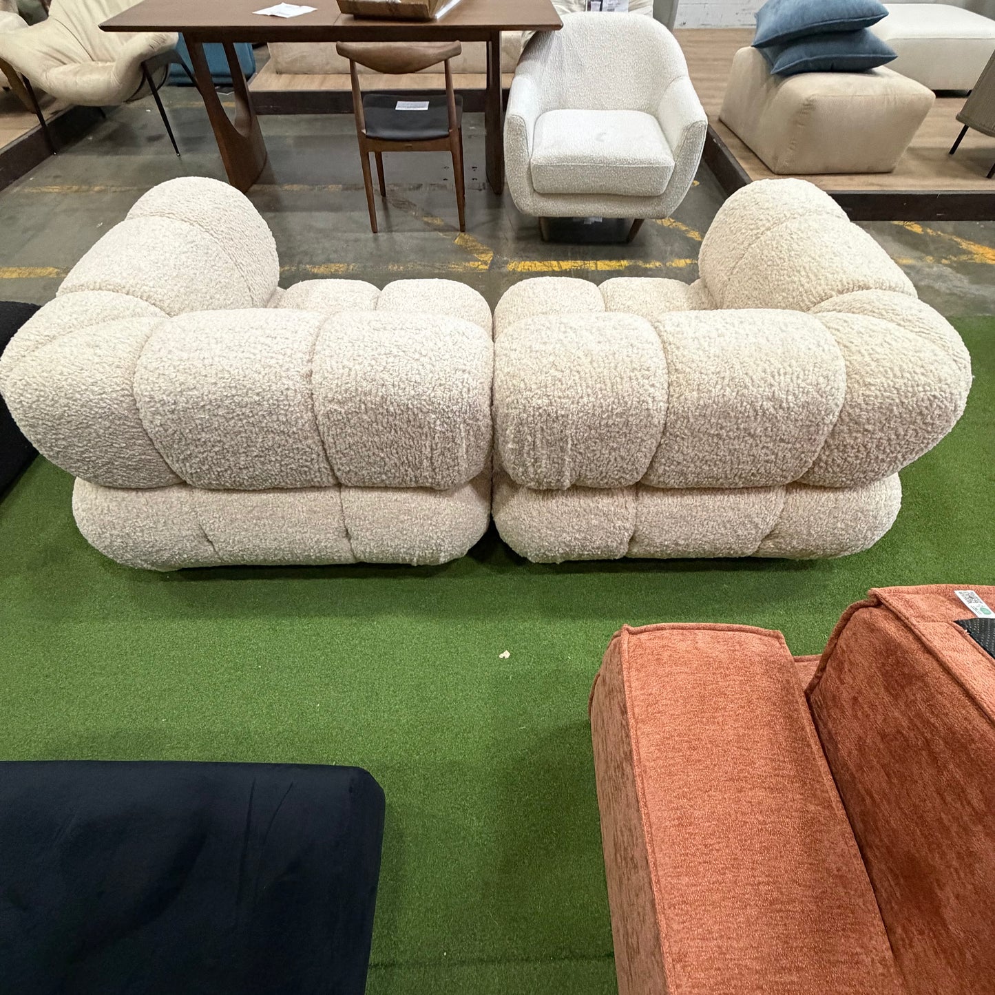 Belia Custom Loveseat - Shearling: Almond
