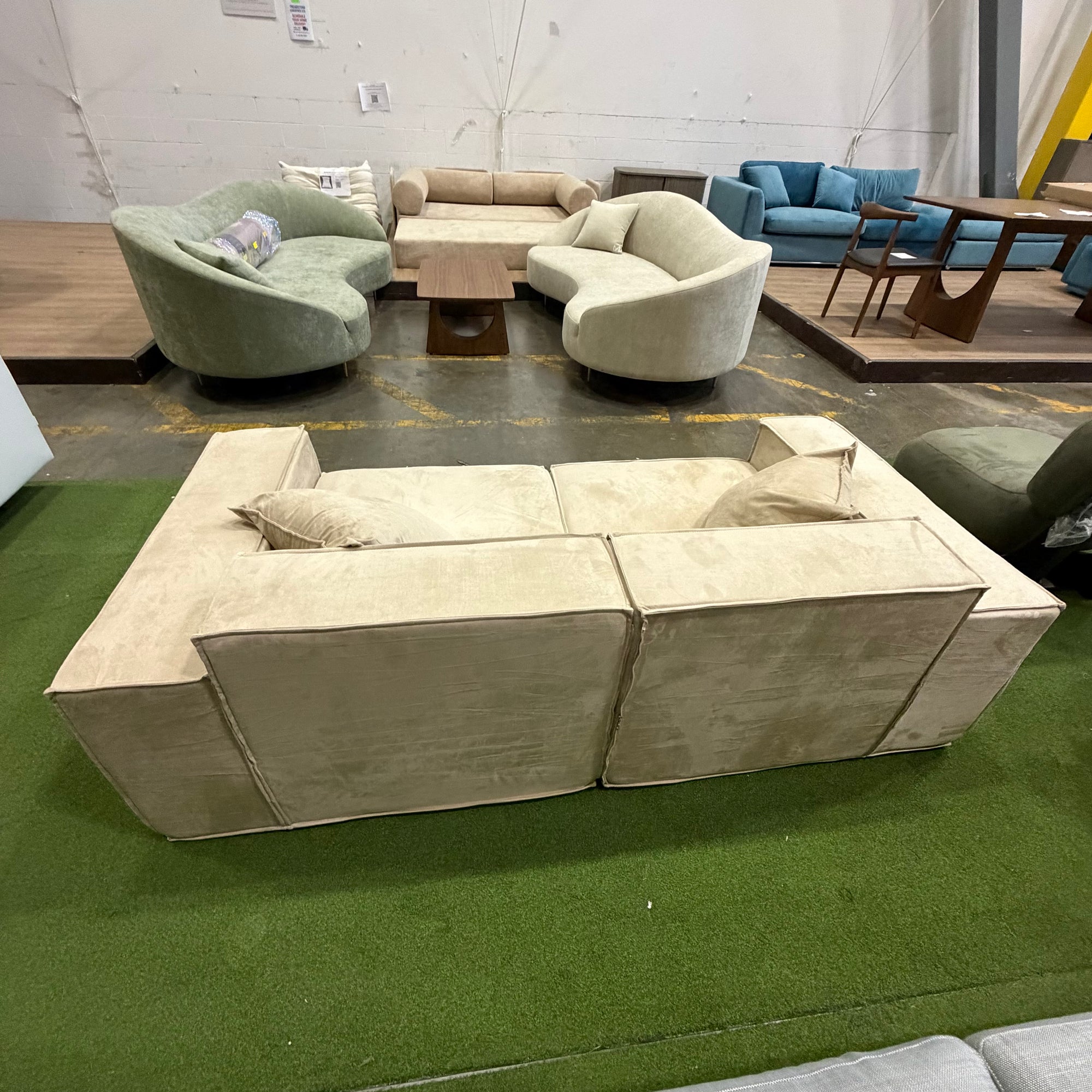 M1 Sofa Loveseat - Venice Vegan Suede: Latte