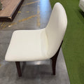 Aubrey Side Chair - PU Leather: Monaco White, Walnut Stain