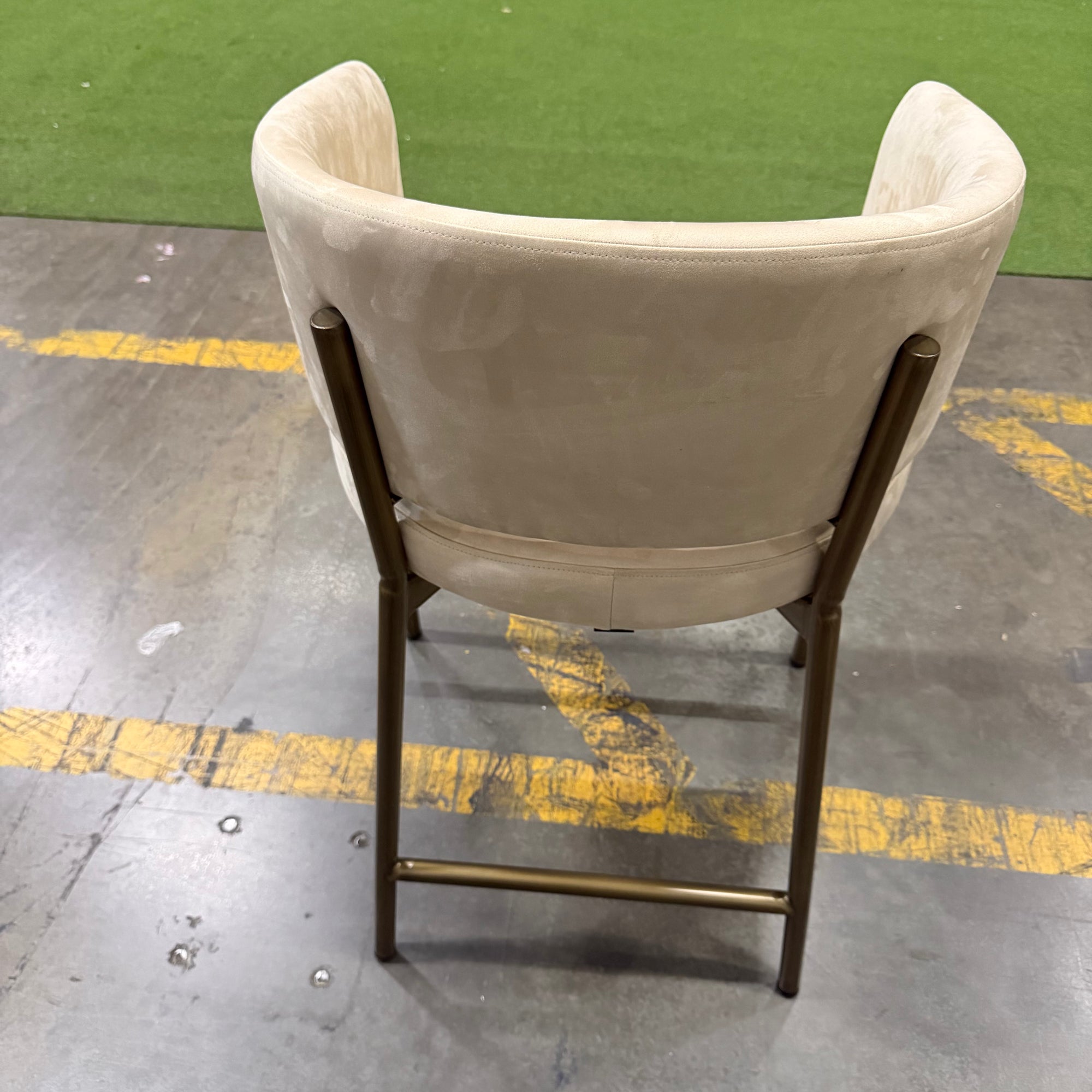 Solana Counter Stool - Venice Vegan Suede: Latte, Antique Brushed Brass