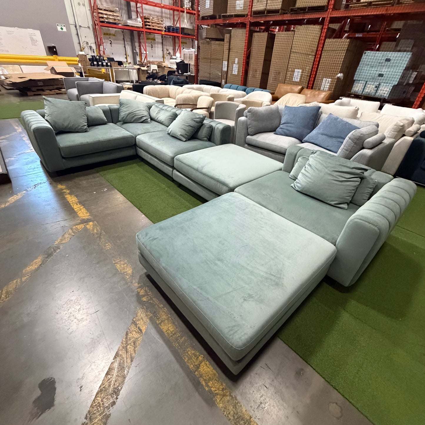 Berlin Modular Sectional - Plush Velvet: Moonstone