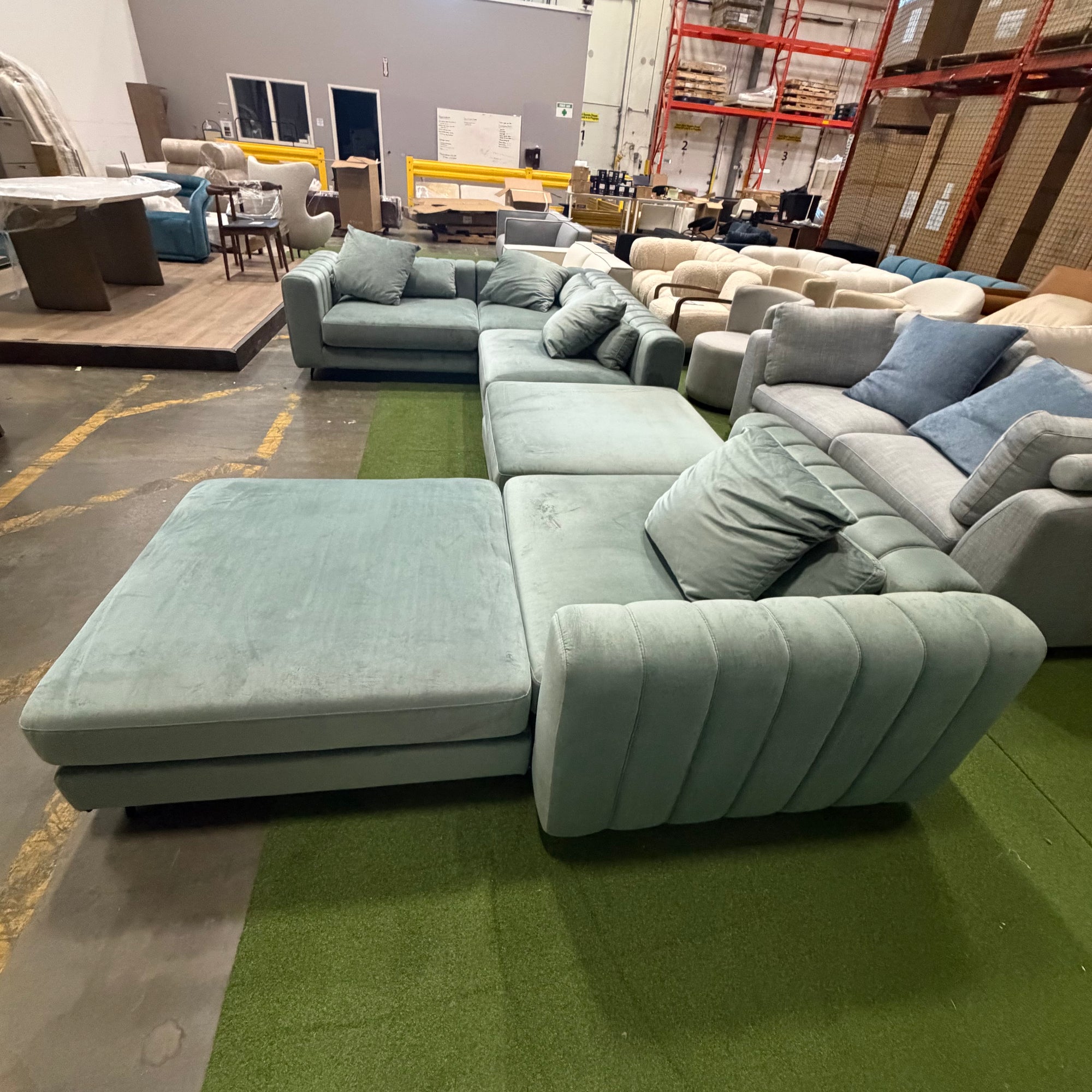 Berlin Modular Sectional - Plush Velvet: Moonstone