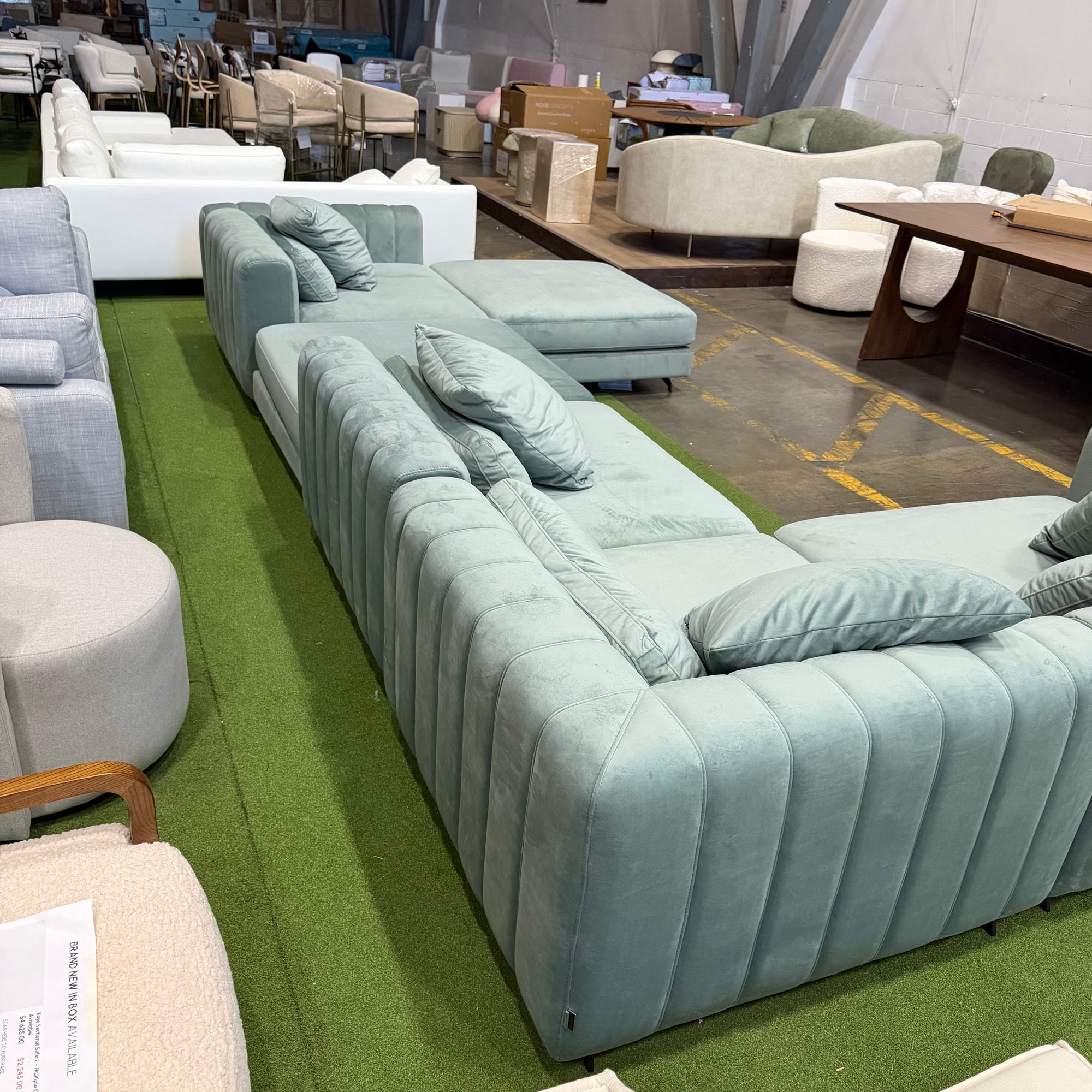 Berlin Modular Sectional - Plush Velvet: Moonstone