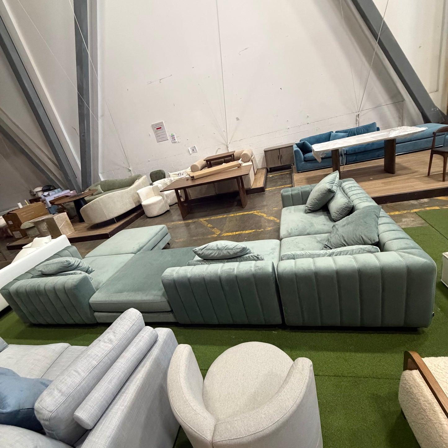 Berlin Modular Sectional - Plush Velvet: Moonstone