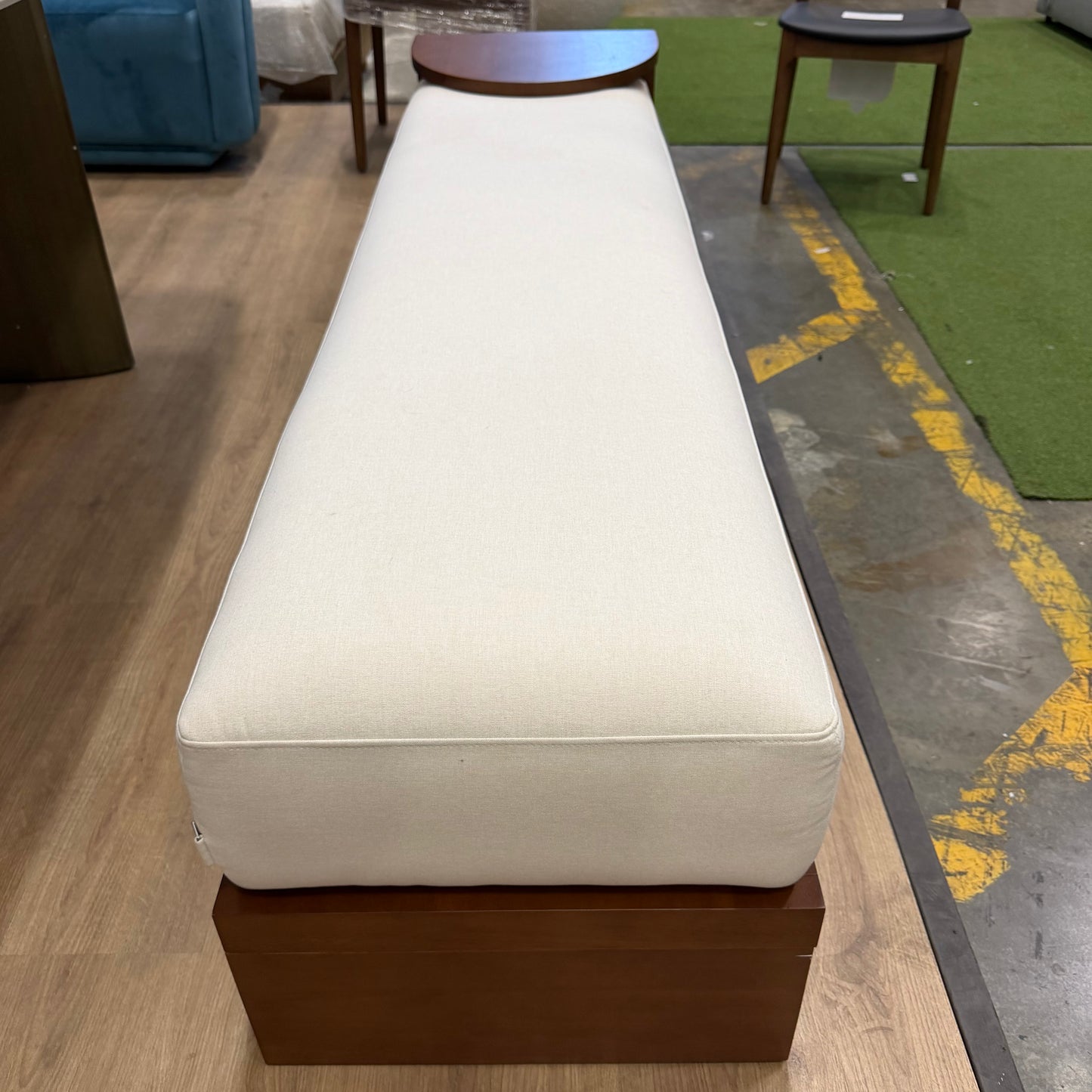 Tola Bench - Modern Felt: Alesund, Walnut Stain