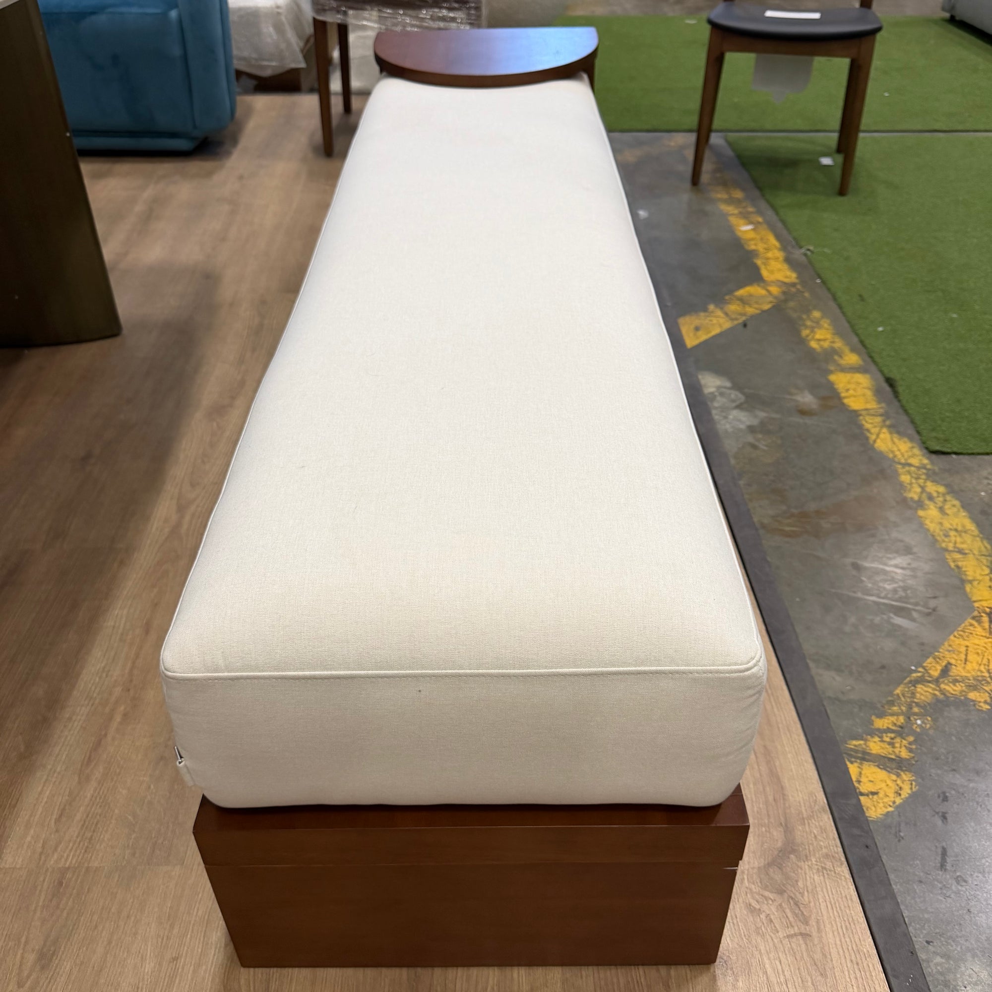 Tola Bench - Modern Felt: Alesund, Walnut Stain
