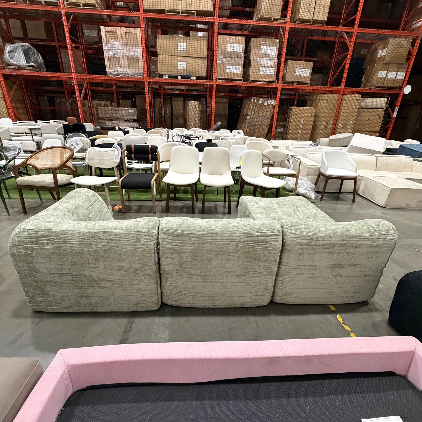 Atelier Sectional Sofa - Performance Weave: Krypton Green, Left Hand Facing