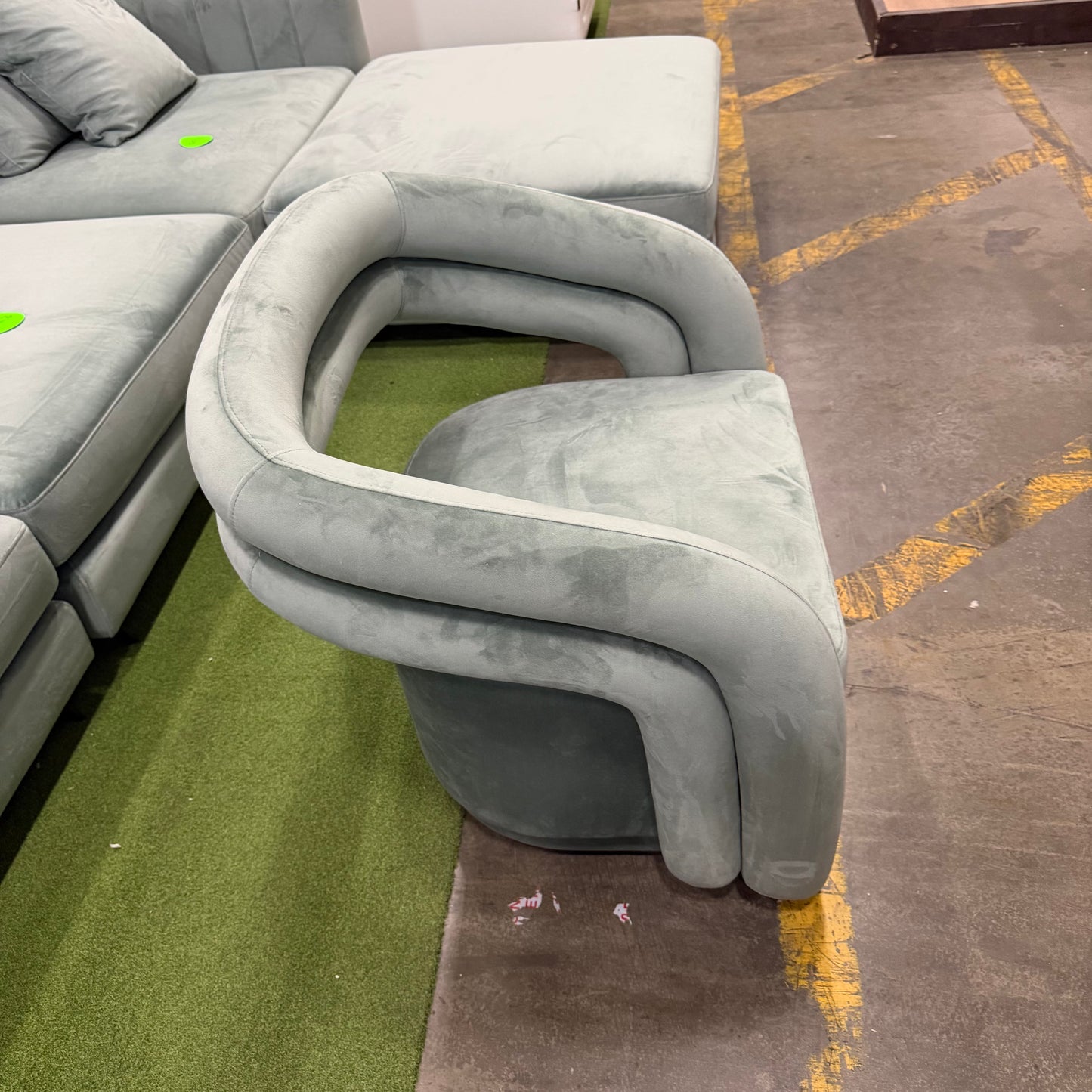 Mia Lounge Chair - Plush Velvet: Moonstone