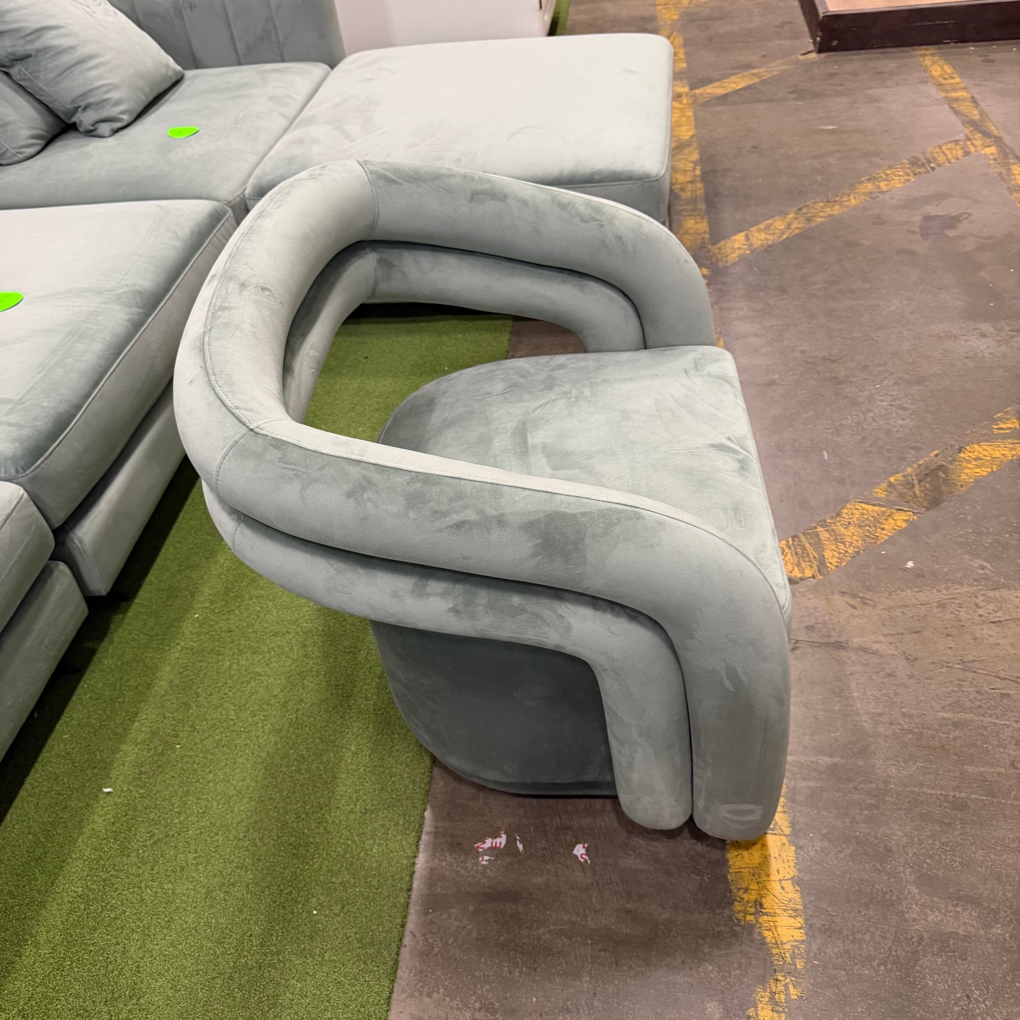 Mia Lounge Chair - Plush Velvet: Moonstone