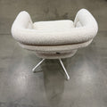 Mia Dining Chair - Chatou Boucle: Pearl, White Base