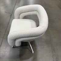 Mia Dining Chair - Chatou Boucle: Pearl, White Base