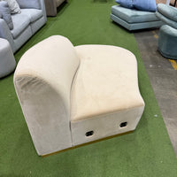 Reya Curved Chaise Open Right - Plush Velvet: Dune