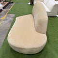 Reya Curved Chaise Open Right - Plush Velvet: Dune