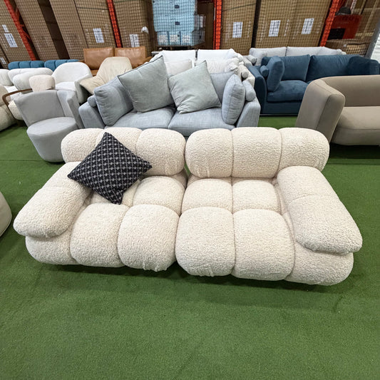 Belia Custom Loveseat - Shearling: Almond