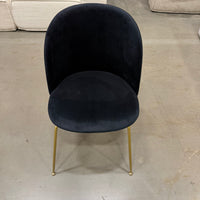 Iris Chair (Essentials) - Plush Velvet: Black, Brass Base