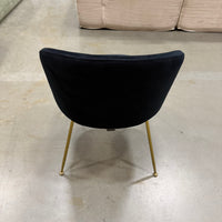 Iris Chair (Essentials) - Plush Velvet: Black, Brass Base