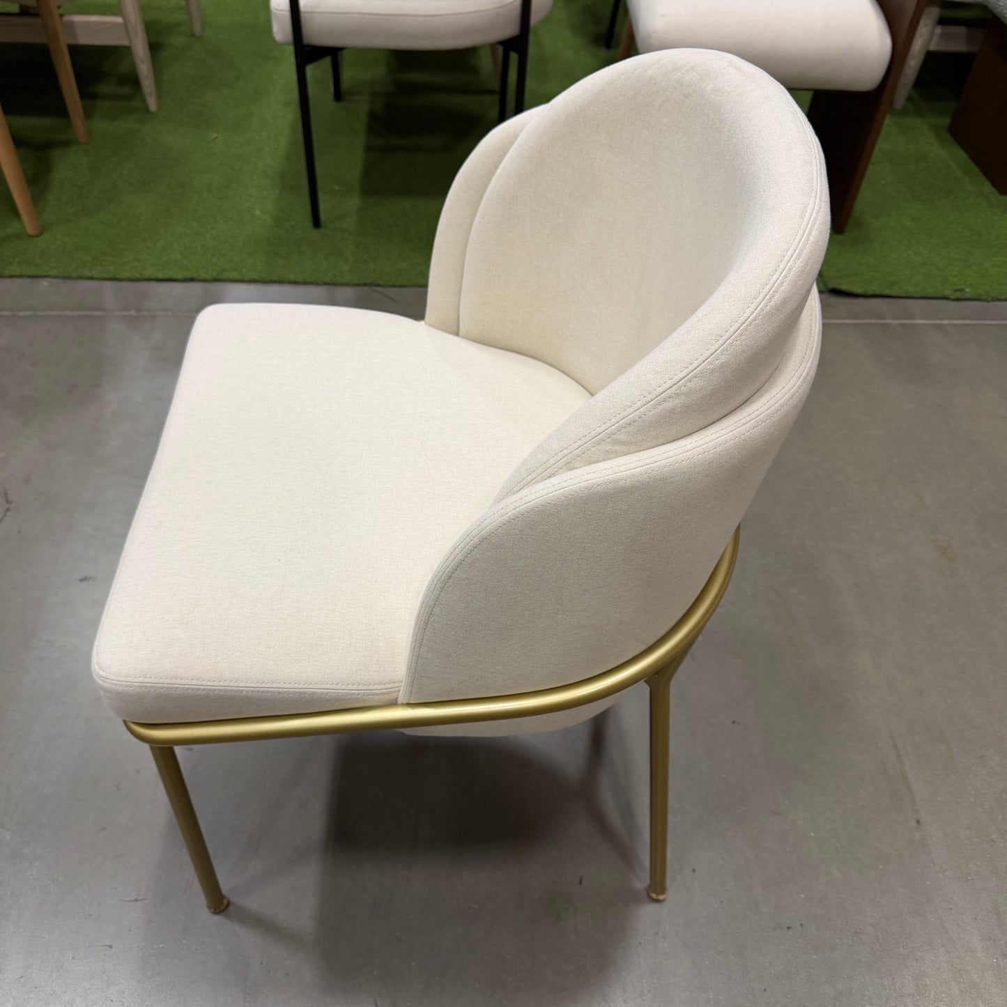Angelo Dining Chair (Essentials) - Modern Felt: Alesund, Brass Base