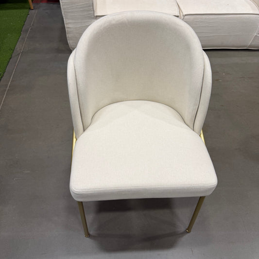 Angelo Dining Chair (Essentials) - Modern Felt: Alesund, Brass Base