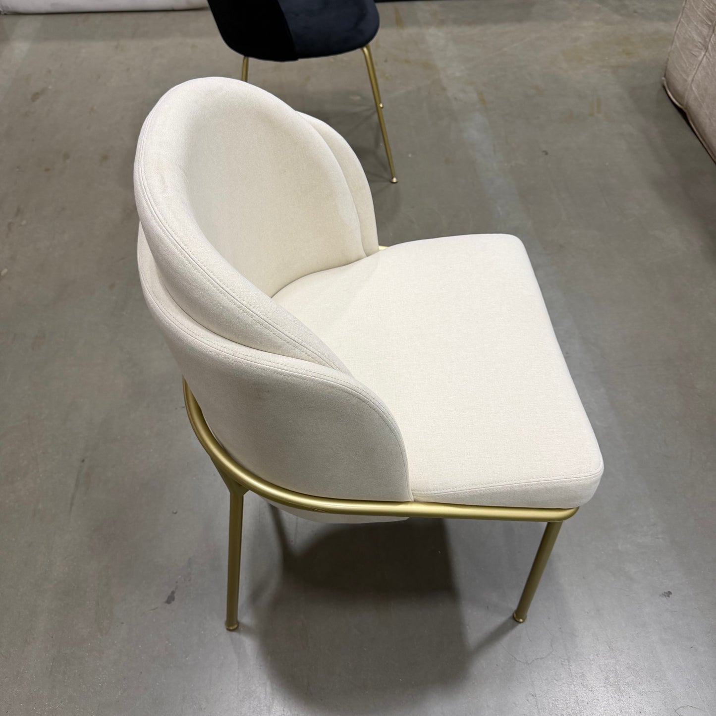 Angelo Dining Chair (Essentials) - Modern Felt: Alesund, Brass Base