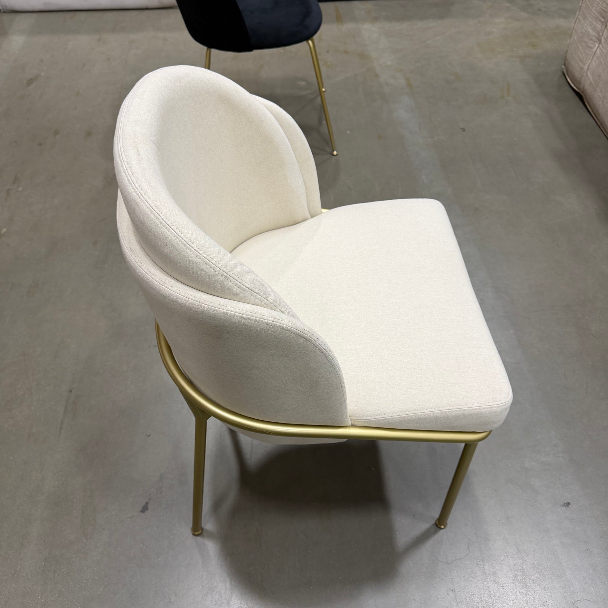 Angelo Dining Chair (Essentials) - Modern Felt: Alesund, Brass Base