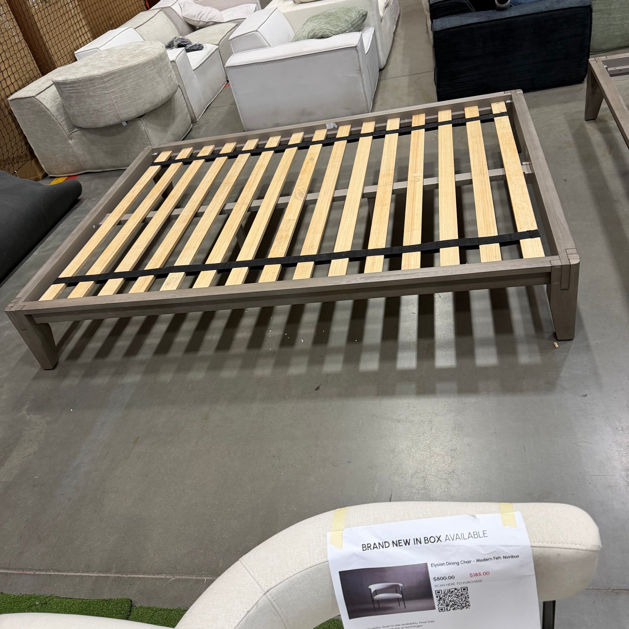 Sabi Bed - Grey Oak Veneer, Queen