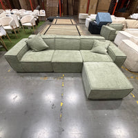 M1 Sofa Sectional - Performance Weave: Krypton Green