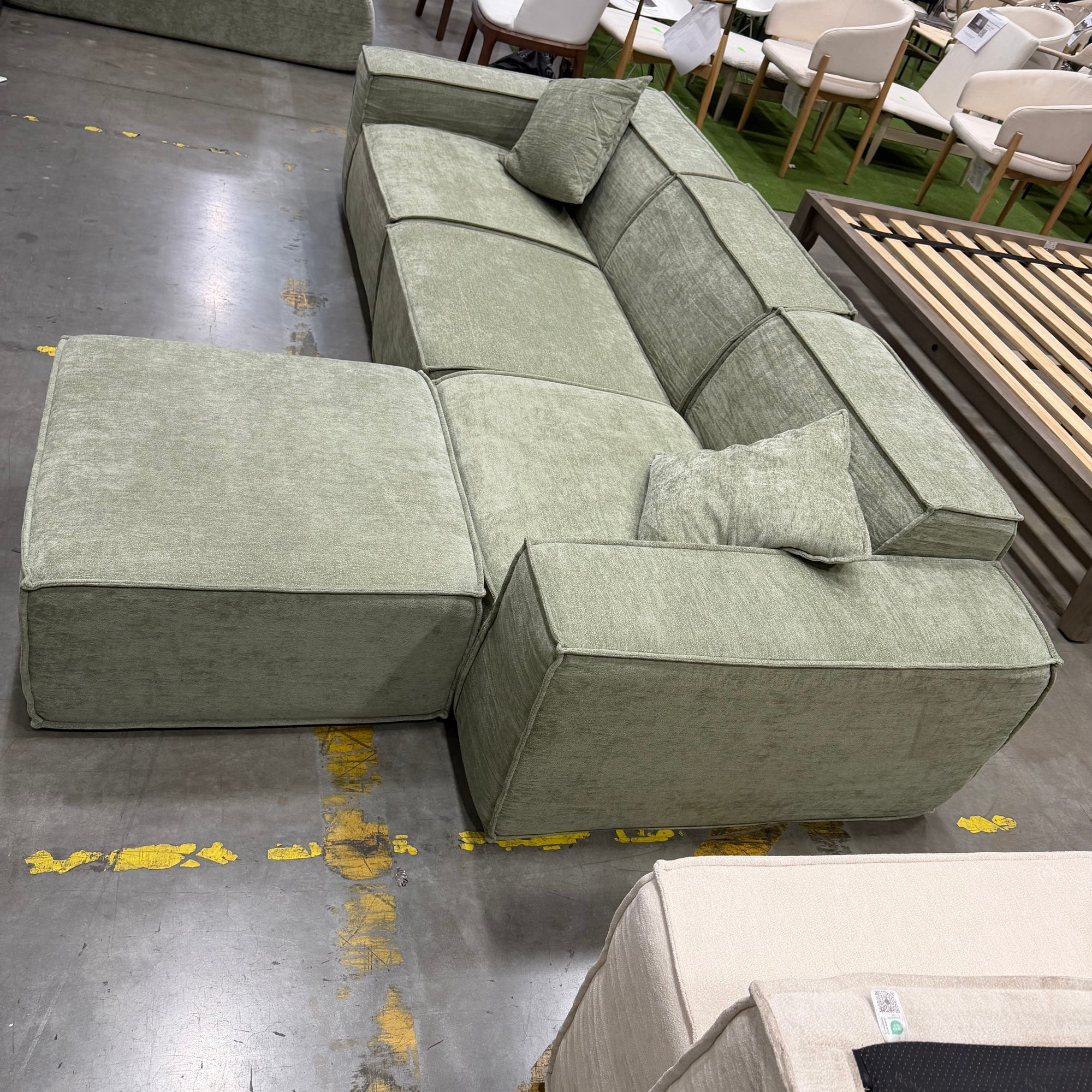 M1 Sofa Sectional - Performance Weave: Krypton Green