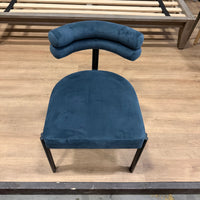 Ensley Chair - Velvet: Indigo, Matte Black - FLOOR MODEL