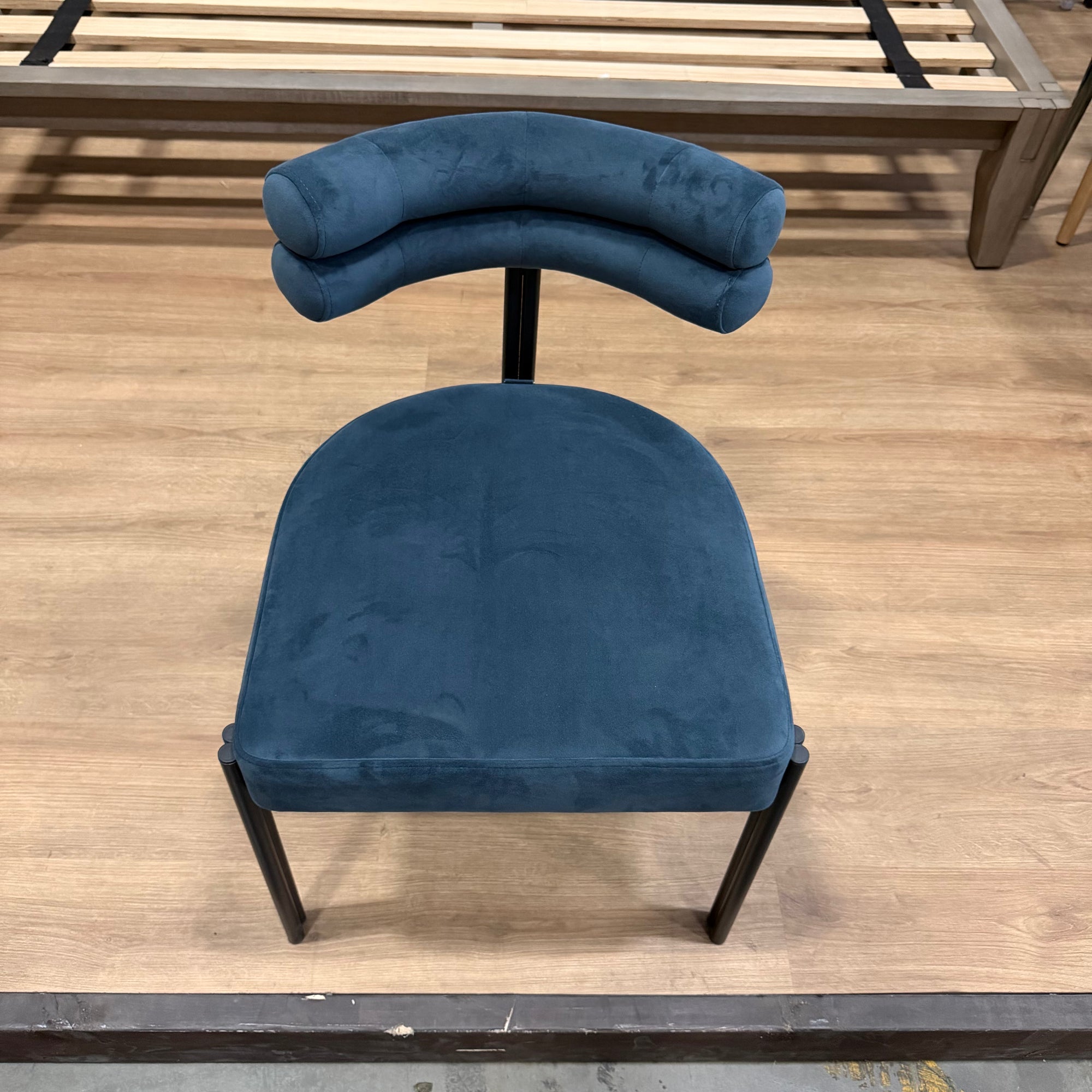 Ensley Chair - Velvet: Indigo, Matte Black - FLOOR MODEL