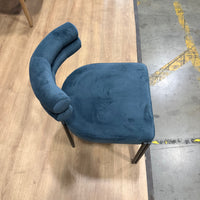 Ensley Chair - Velvet: Indigo, Matte Black - FLOOR MODEL