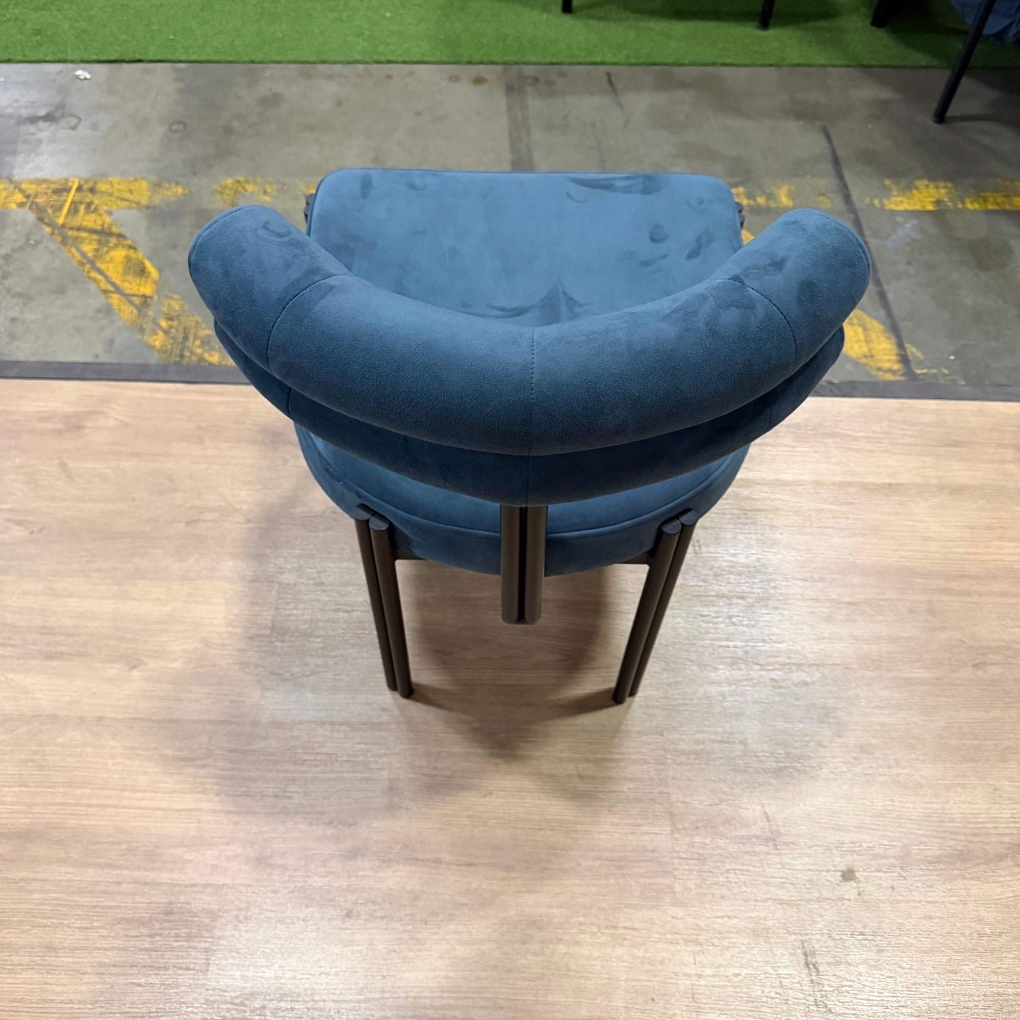 Ensley Chair - Velvet: Indigo, Matte Black - FLOOR MODEL
