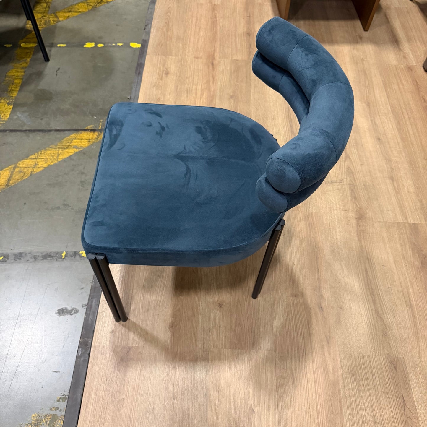 Ensley Chair - Velvet: Indigo, Matte Black - FLOOR MODEL