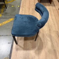 Ensley Chair - Velvet: Indigo, Matte Black - FLOOR MODEL