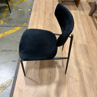 Geno Dining Chair - Plush Velvet: Black, Black Base