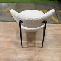 Geno Dining Chair - Chatou Bouclé: Pearl, Black Base