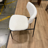 Geno Dining Chair - Chatou Bouclé: Pearl, Black Base