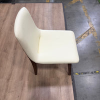 Aubrey Side Chair - PU Leather: Monaco Cream, Walnut Stain - FLOOR MODEL