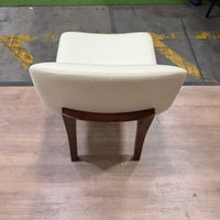 Aubrey Side Chair - PU Leather: Monaco Cream, Walnut Stain - FLOOR MODEL