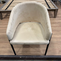 Solana Dining Chair - Venice Vegan Suede: Latte, Black Base