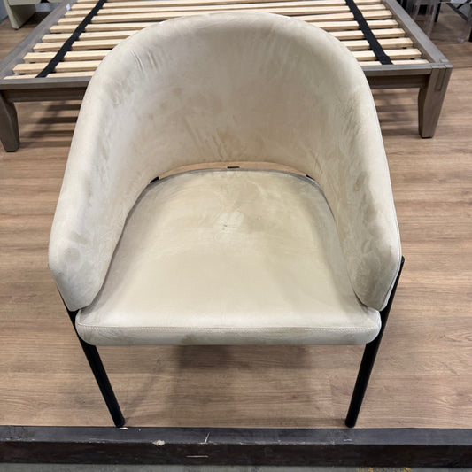 Solana Dining Chair - Venice Vegan Suede: Latte, Black Base