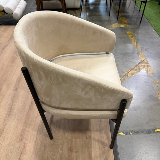 Solana Dining Chair - Venice Vegan Suede: Latte, Black Base