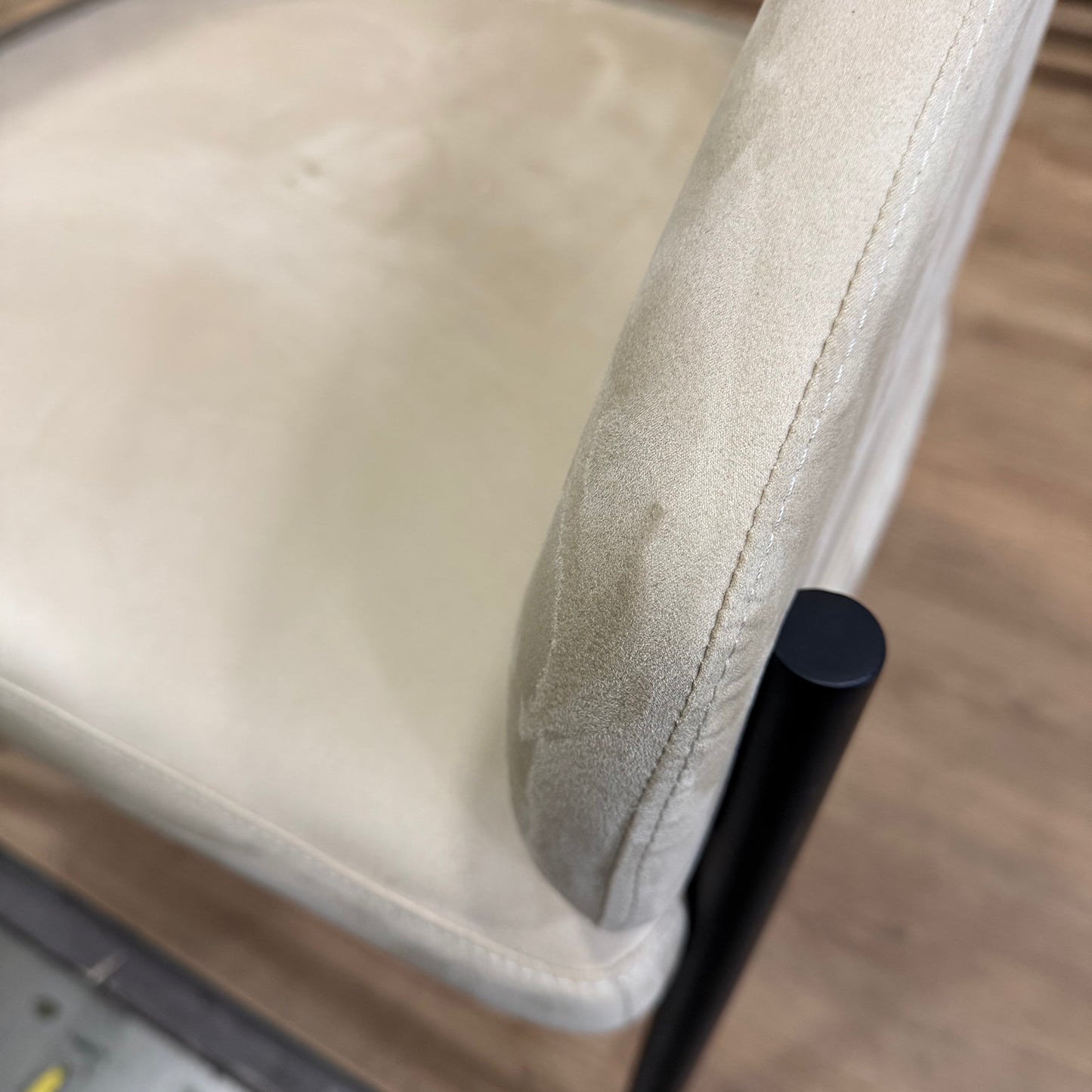Solana Dining Chair - Venice Vegan Suede: Latte, Black Base