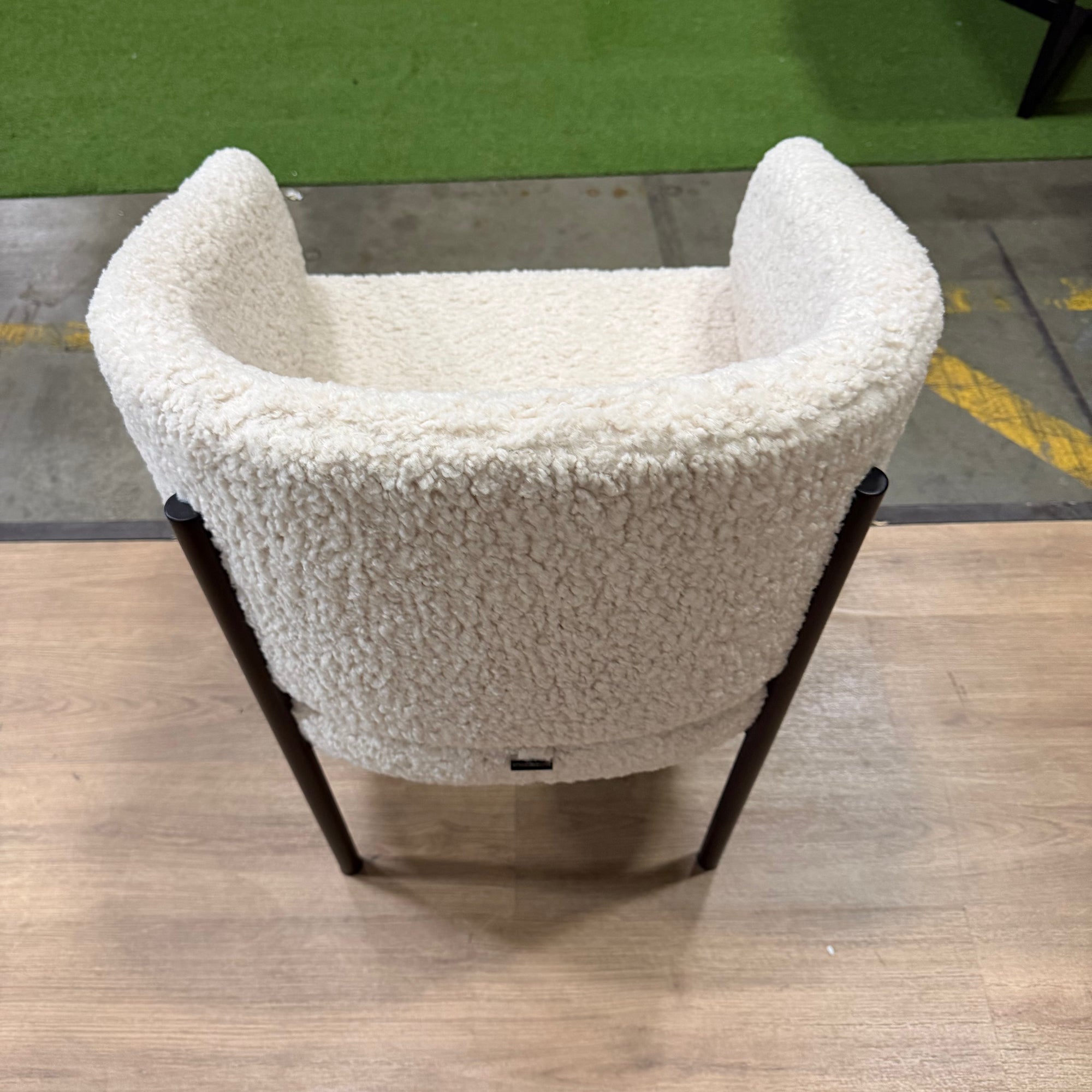 Solana Dining Chair - Shearling: Almond, Black Base - FLOOR MODEL