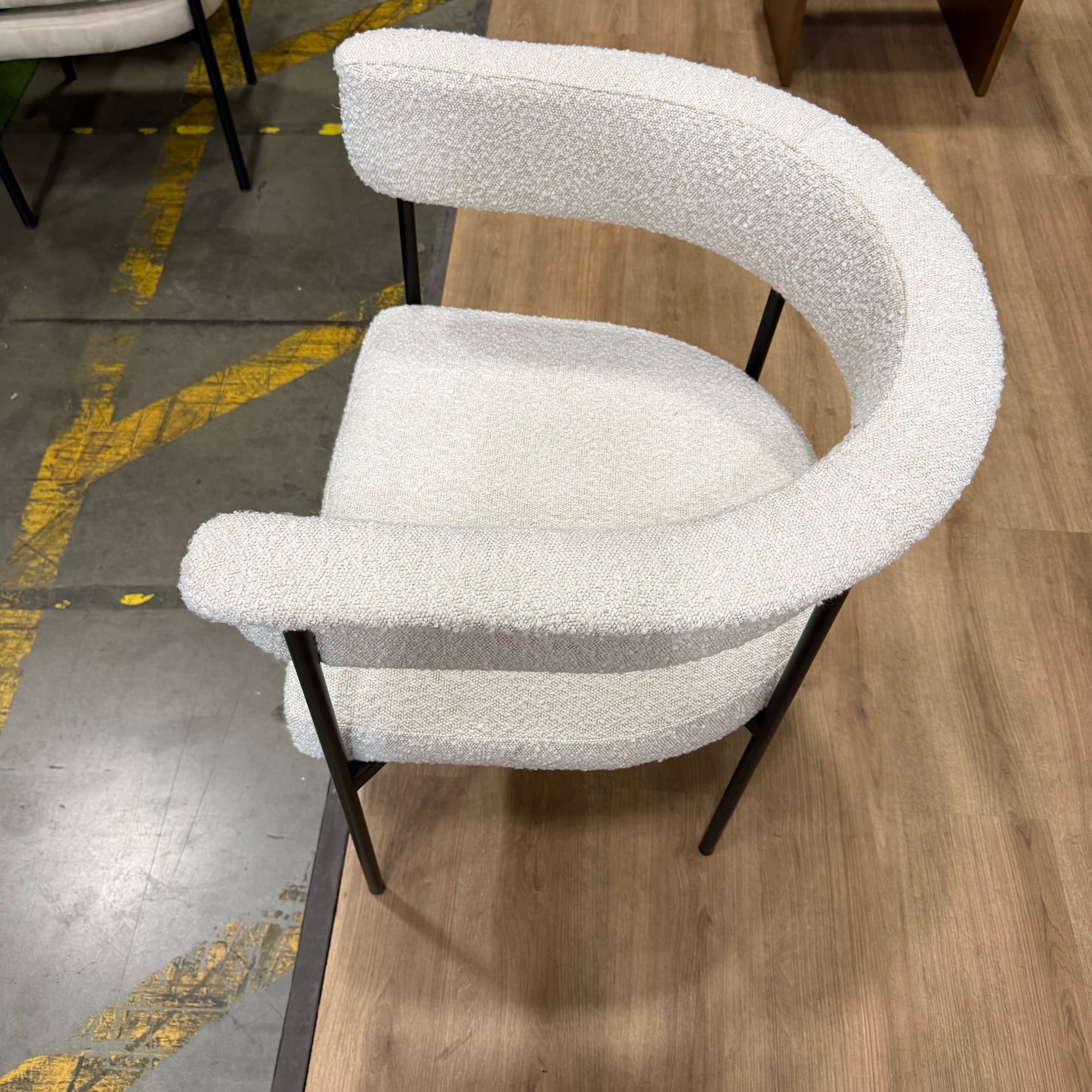 Elysian Dining Chair - Bouclé: Opal