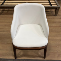 Aubrey Armchair - Microfiber Leather: Trento Eggshell, Walnut Stain