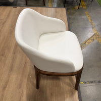 Aubrey Armchair - Microfiber Leather: Trento Eggshell, Walnut Stain
