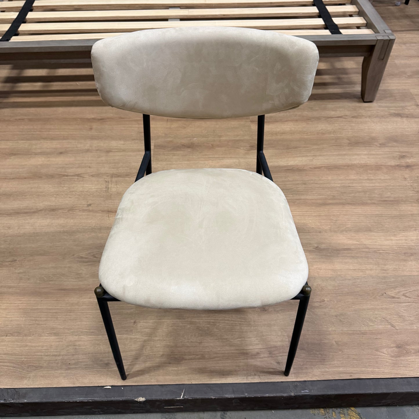 Geno Dining Chair - Venice Vegan Suede: Latte, Black Base